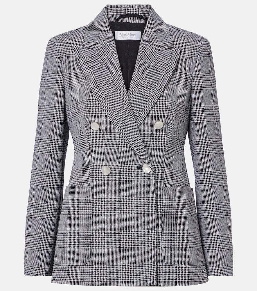 max mara prince of wales check virgin wool blazer