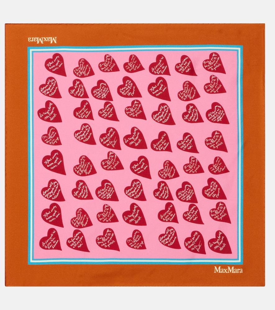 max mara printed silk twill scarf