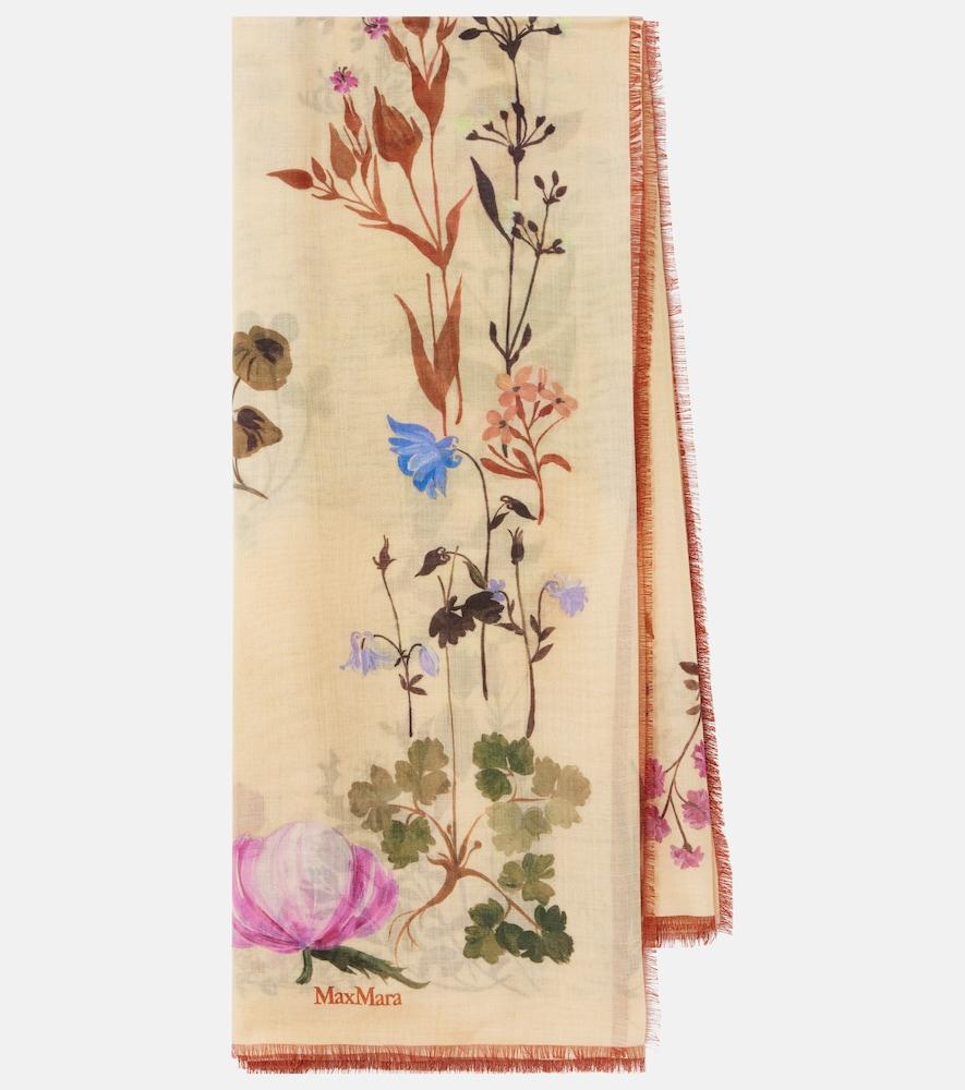 max mara printed wool and silk scarf