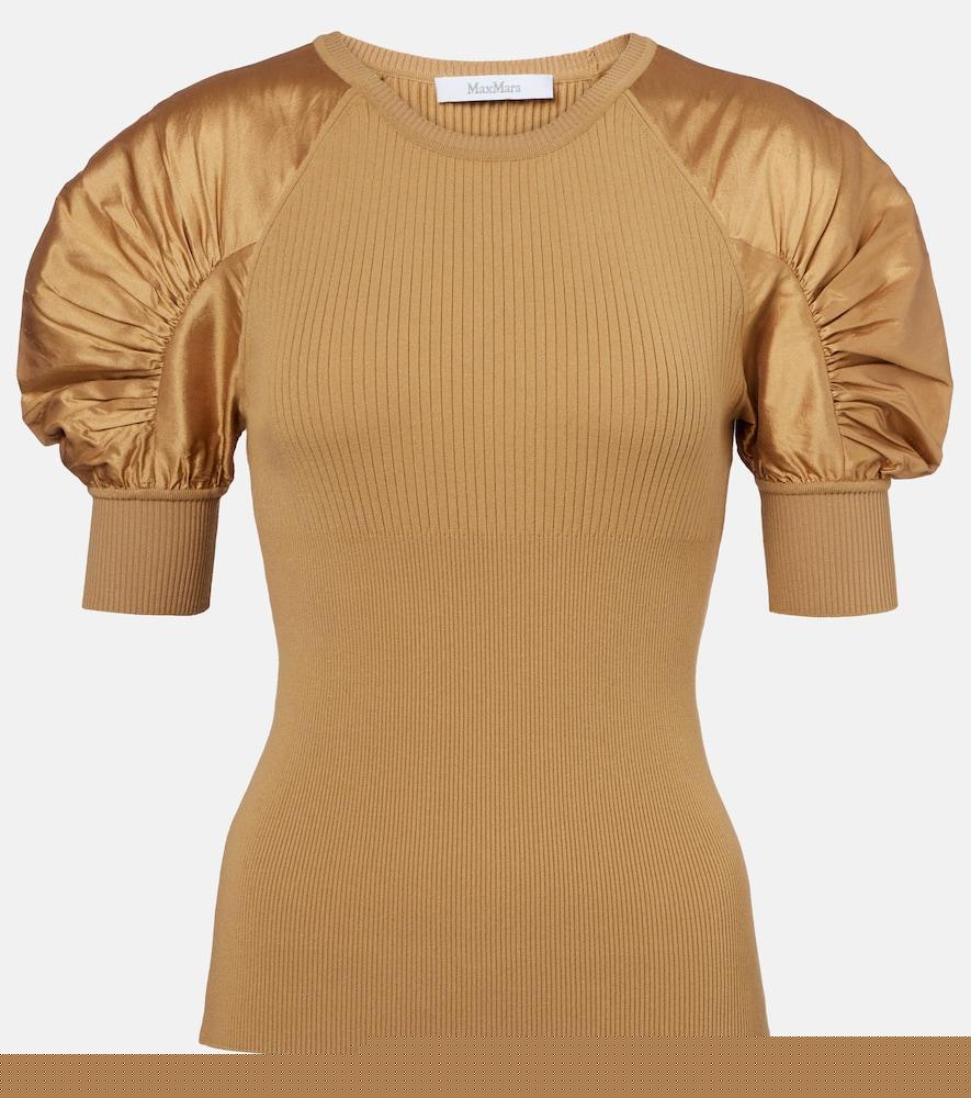 max mara ribbed-knit crêpe top