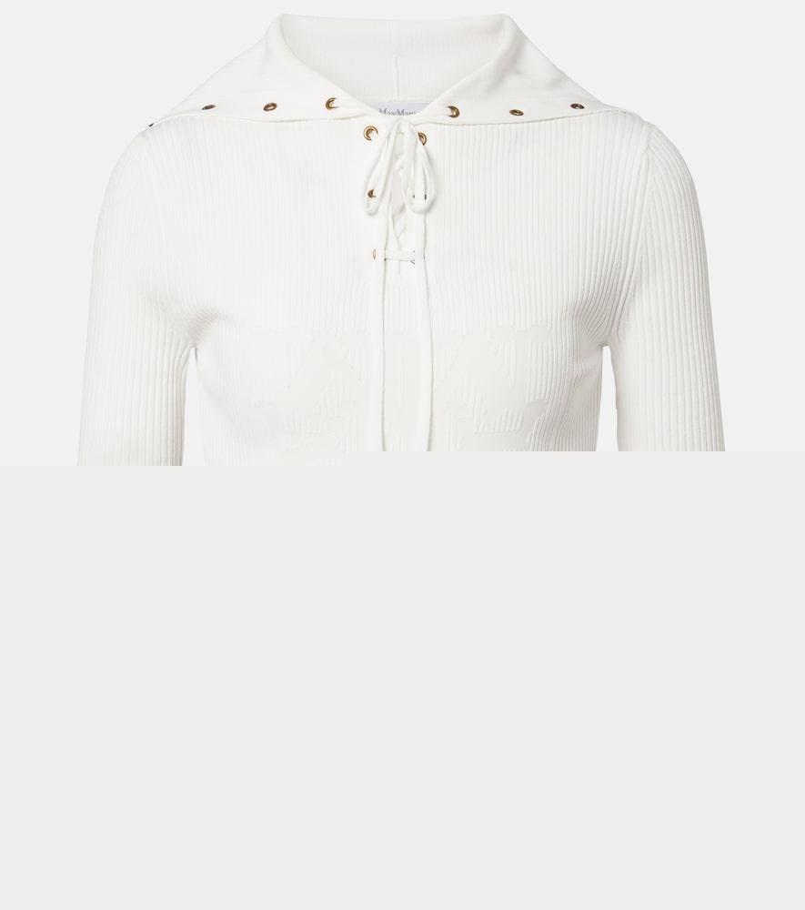 max mara ribbed-knit lace-up top