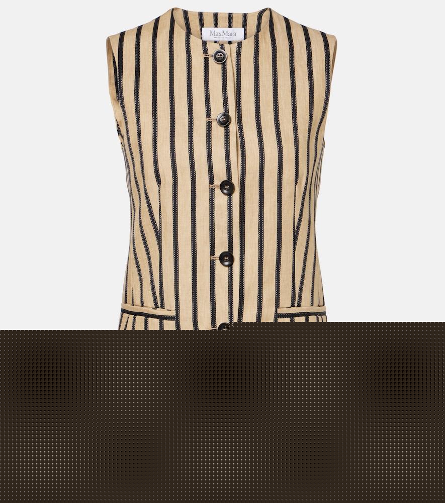 max mara rodeo striped linen and cotton-blend top