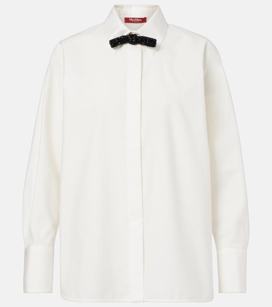 max mara roll cotton and silk poplin shirt