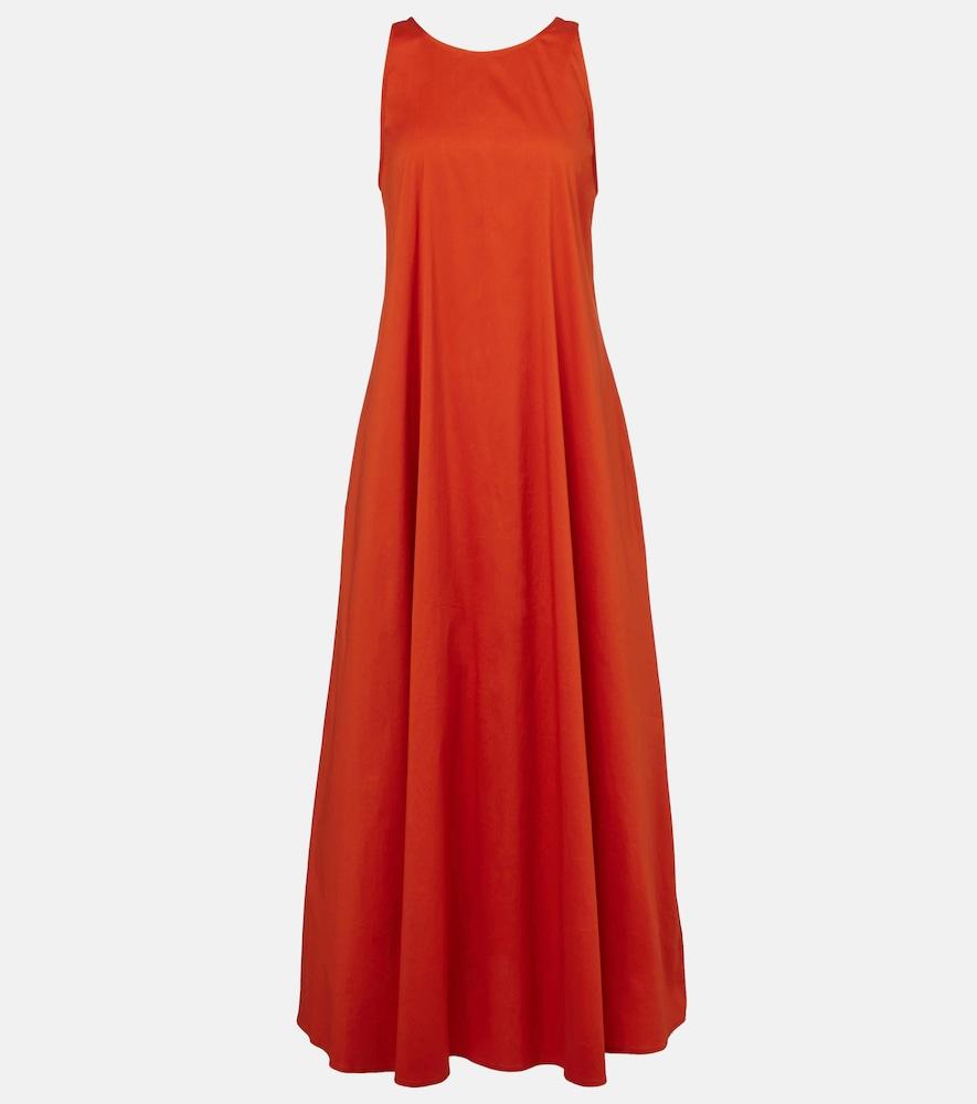 max mara romea cotton-blend poplin maxi dress