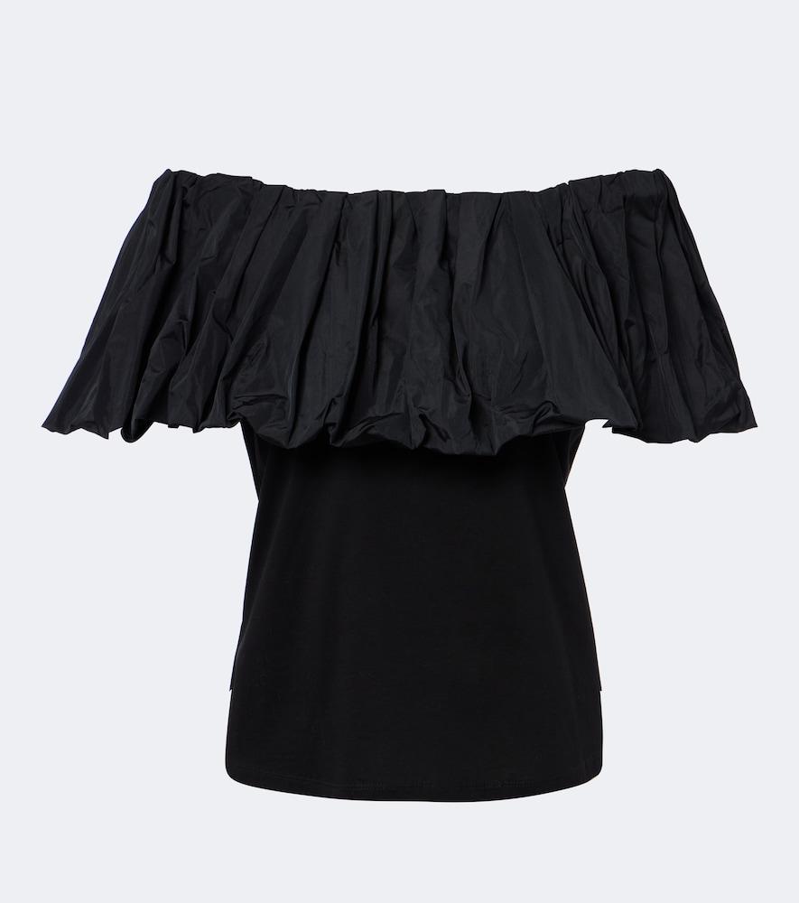 max mara ruffled off-shoulder cotton top