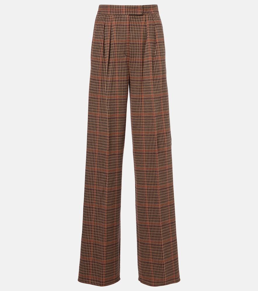 max mara seggio wool and cotton jersey wide-leg pants