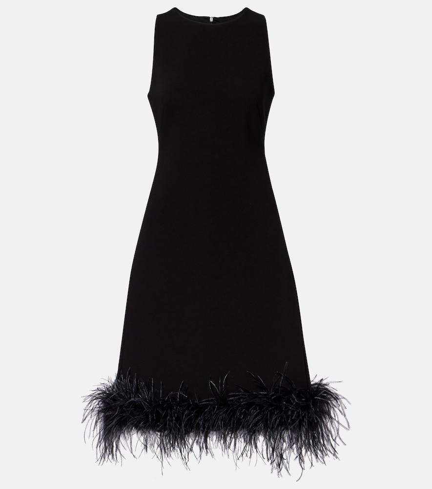 max mara semito feather-trimmed midi dress