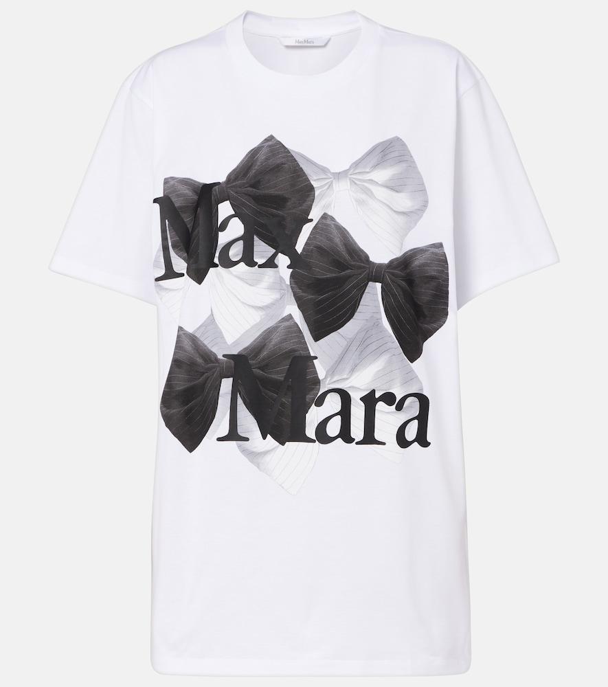 max mara sequoia logo printed cotton jersey t-shirt