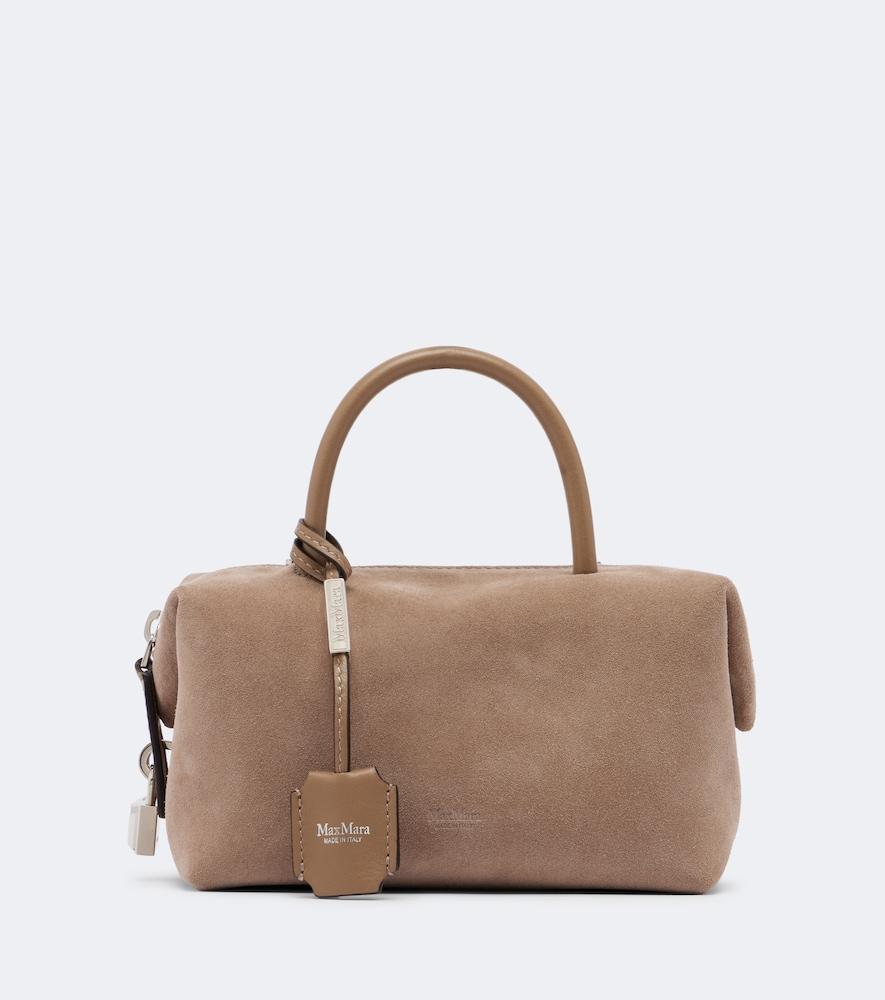 max mara small suede top-handle bag