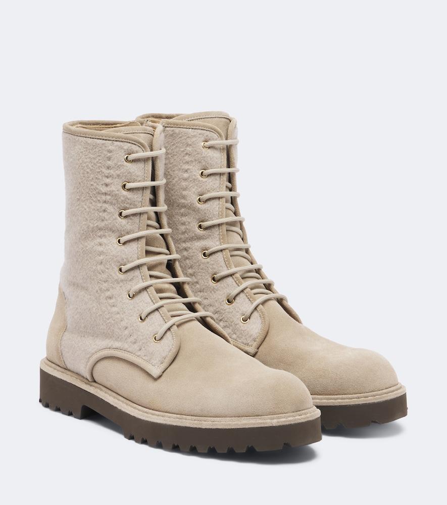 max mara suede lace-up boots