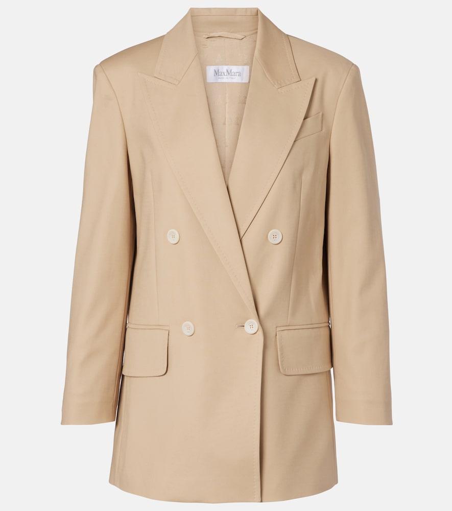 max mara suez double-breasted cotton-blend blazer