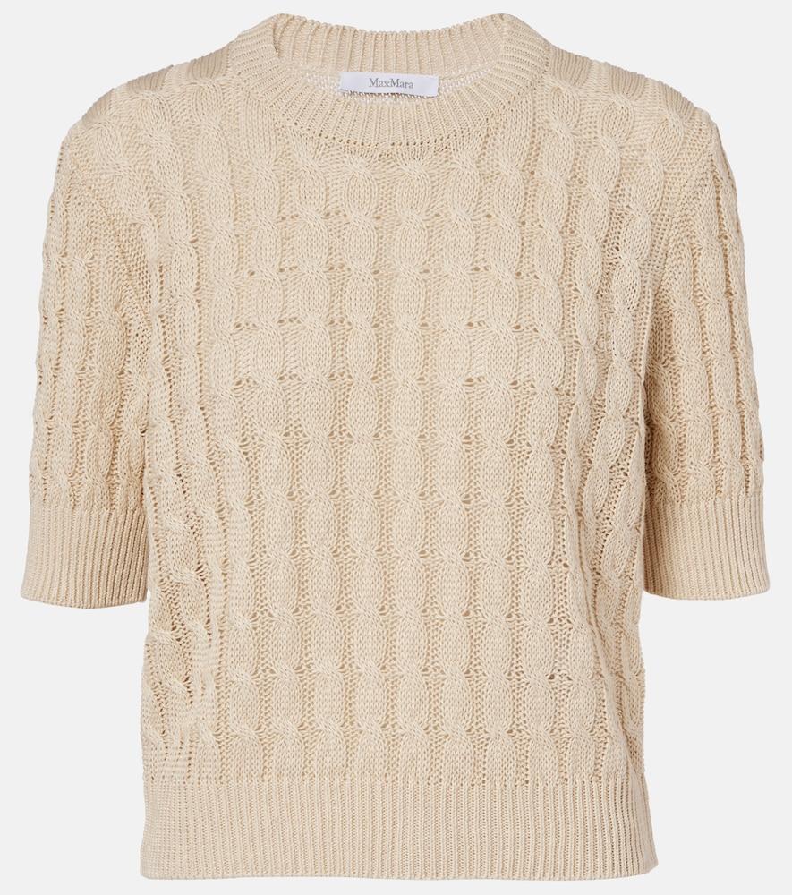max mara talamo cable-knit linen sweater