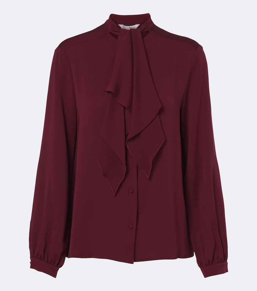 max mara tie-neck silk blouse