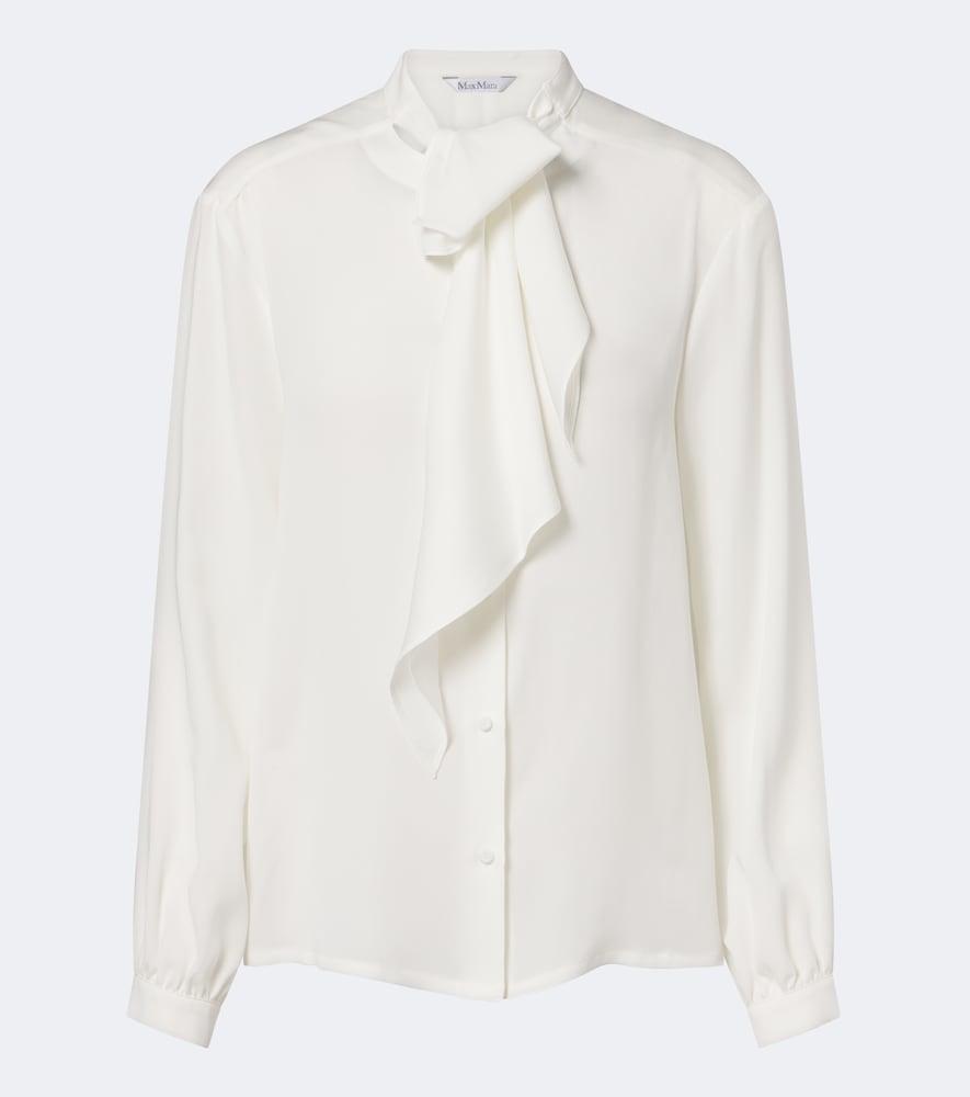 max mara tie-neck silk blouse