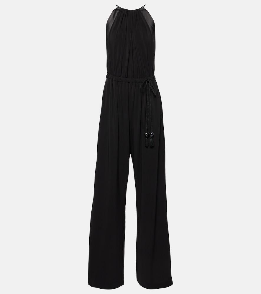 max mara ubi silk satin-trimmed jersey jumpsuit