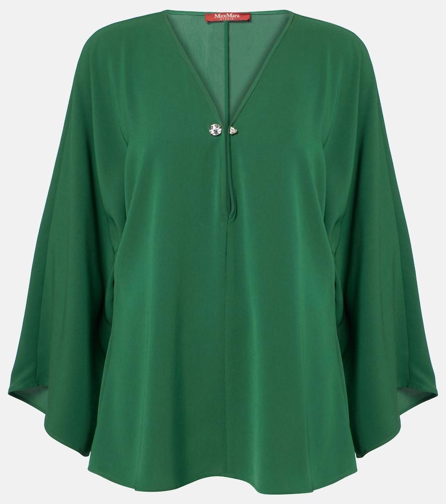 max mara umile crystal-embellished cady blouse