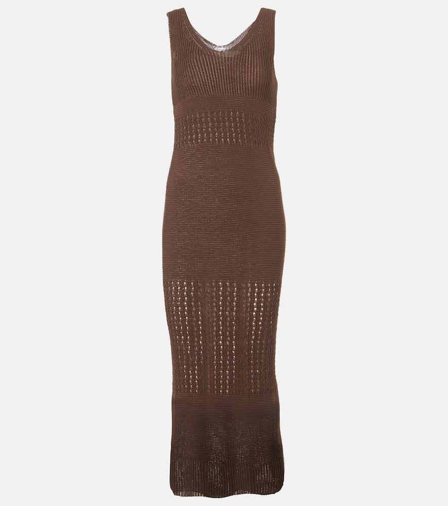 max mara valois knitted cotton-blend maxi dress
