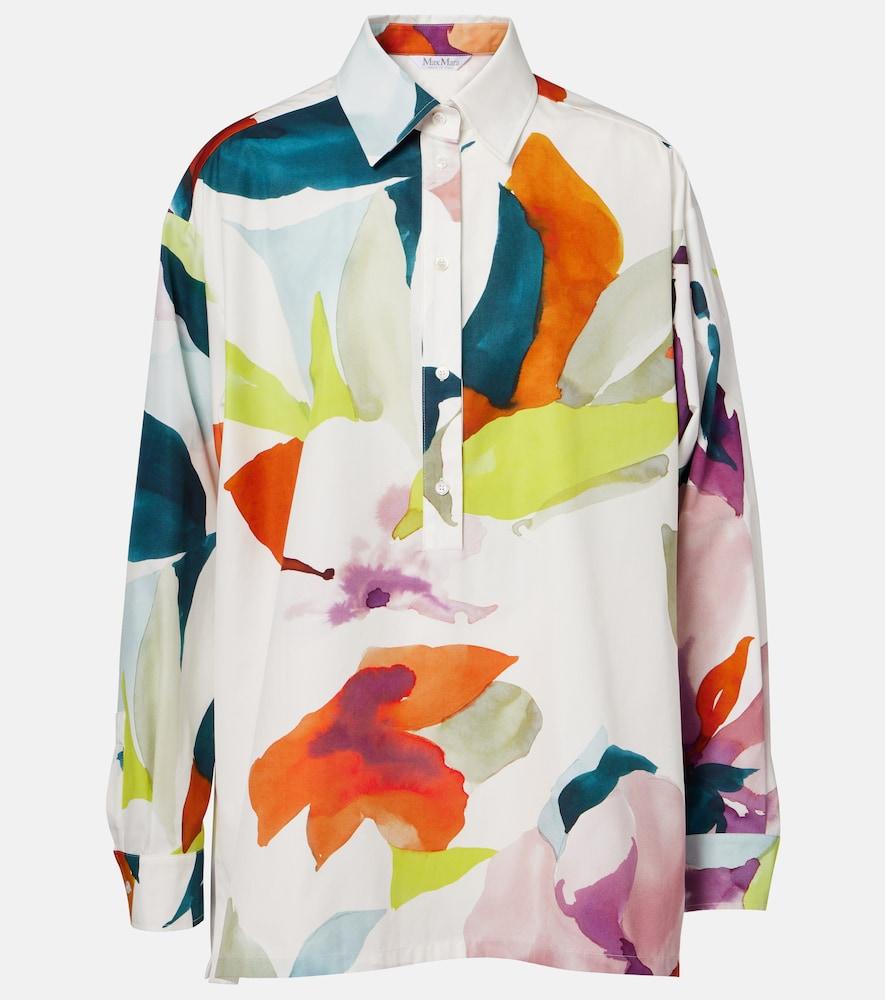 max mara verace printed cotton top