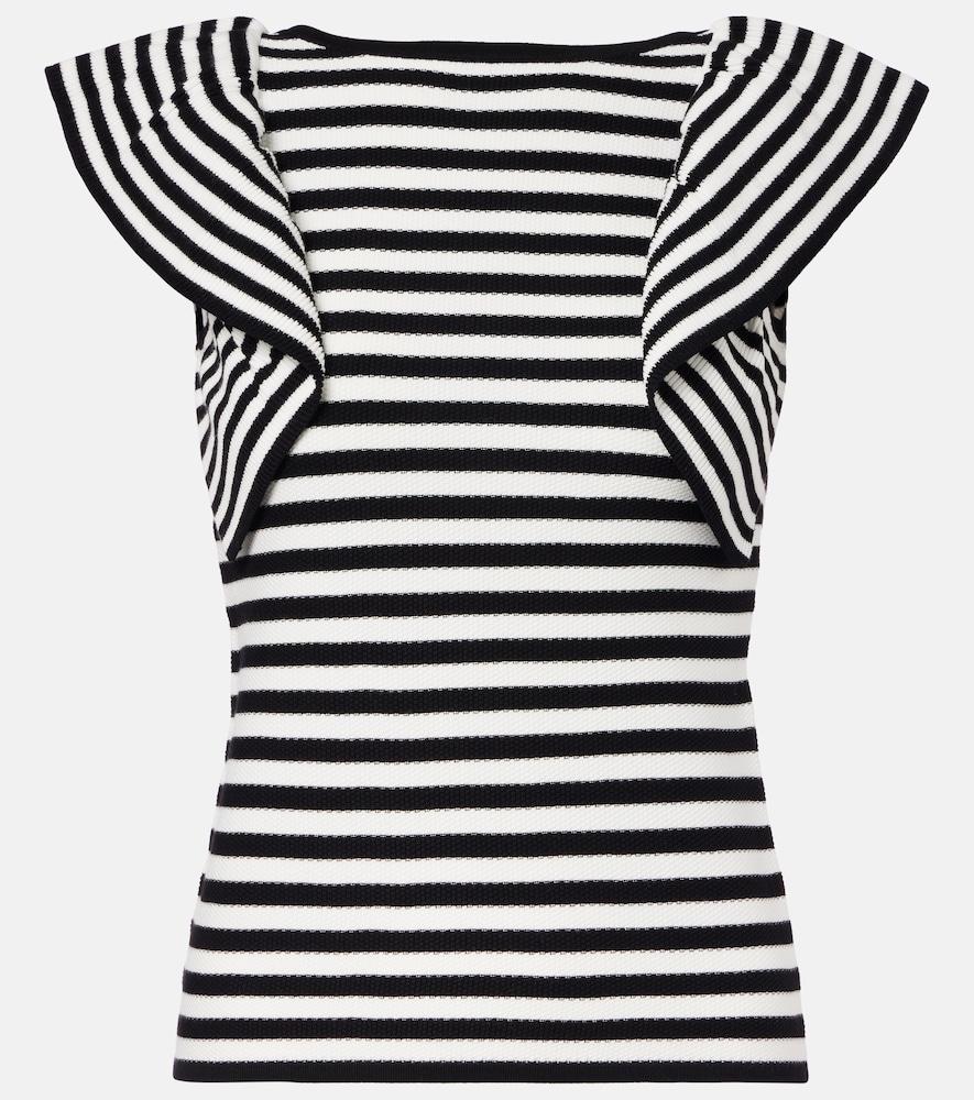 max mara vieste ruffled striped top