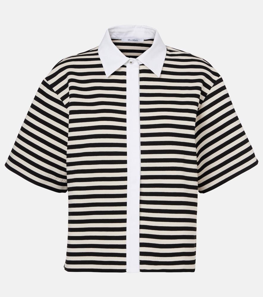 max mara wilson striped poplin-trimmed jersey shirt