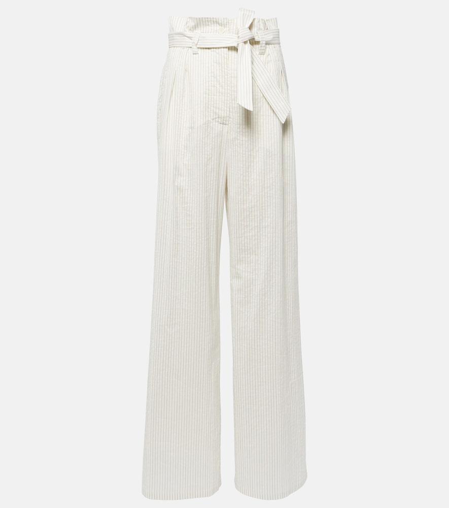 max mara xero pinstripe cotton and silk palazzo pants