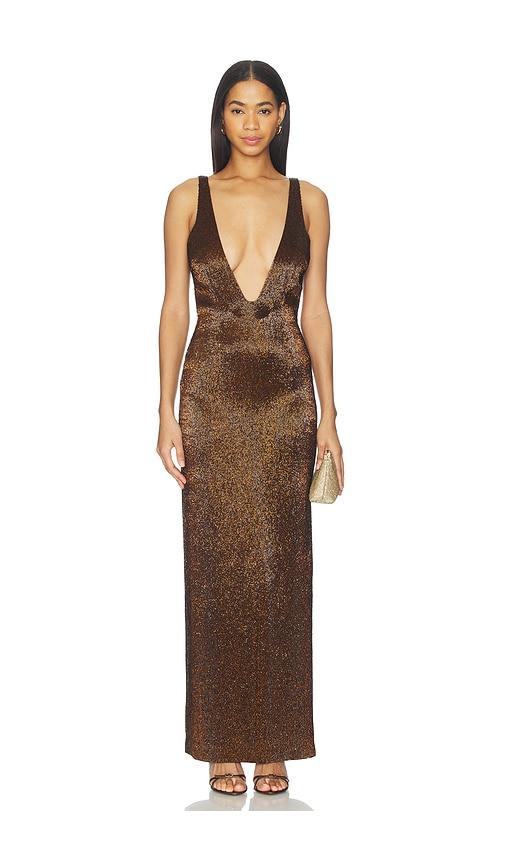may mashiah alaia dress in metallic copper. - size m (also in s)