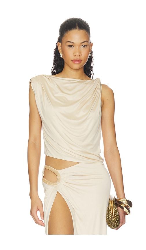 may mashiah rylee top in beige. - size l (also in xs, m)