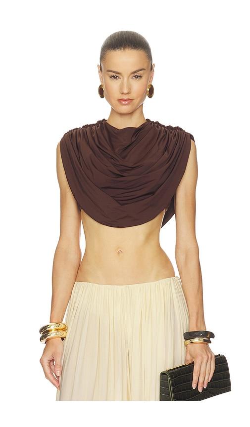 maygel coronel bordon top in brown. - size m/l (also in xl/xxl)
