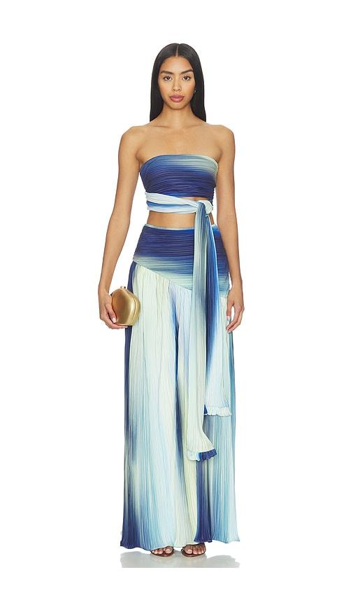 mayle vasquez caliente crop top in blue,green. - size l (also in m, s, xl, xs)
