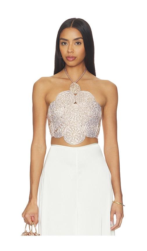 mayle vasquez el sol top in metallic gold. - size m (also in s, xl)