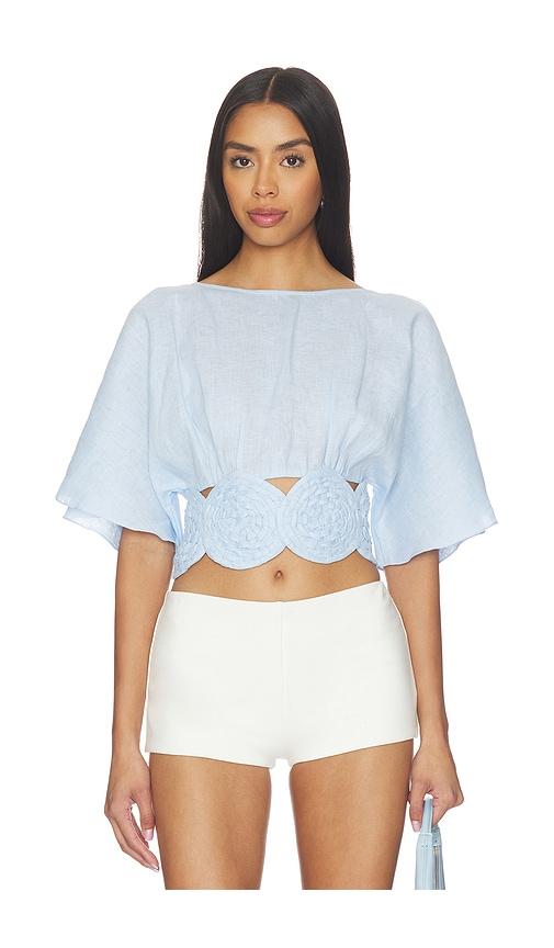 mayle vasquez redondo top in baby blue. - size l (also in m, s, xl, xs)