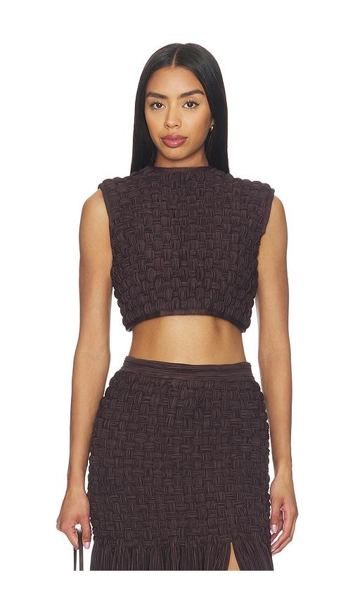 mayle vasquez taino top in brown. - size l (also in m, s, xl, xs)