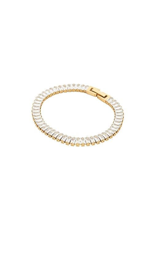 mazin jewels baguette tennis bracelet in white.