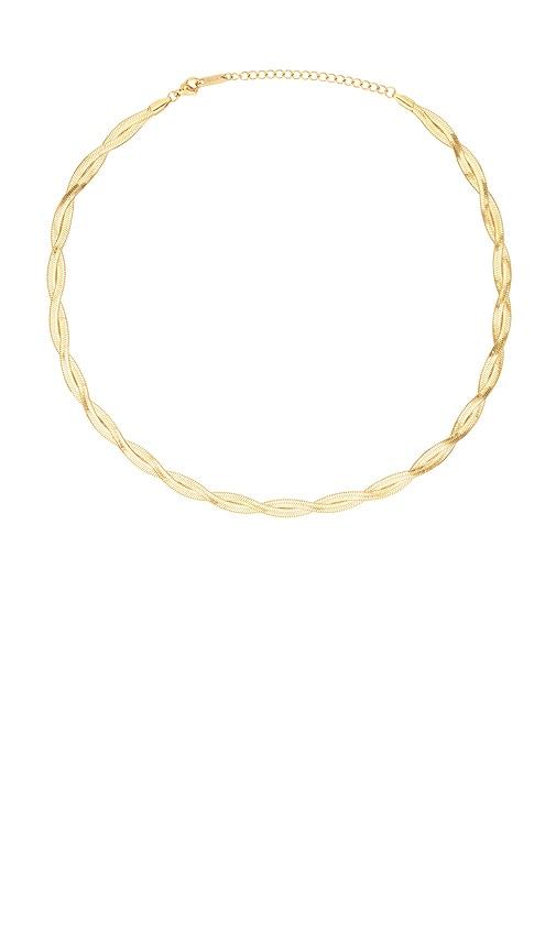mazin jewels cyprus necklace in metallic gold.