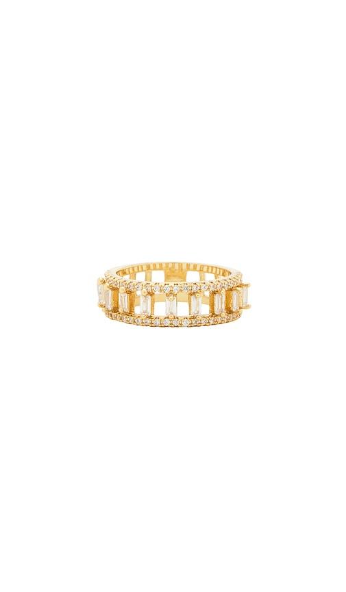 mazin jewels diana ring in metallic gold. - size 7 (also in 8)