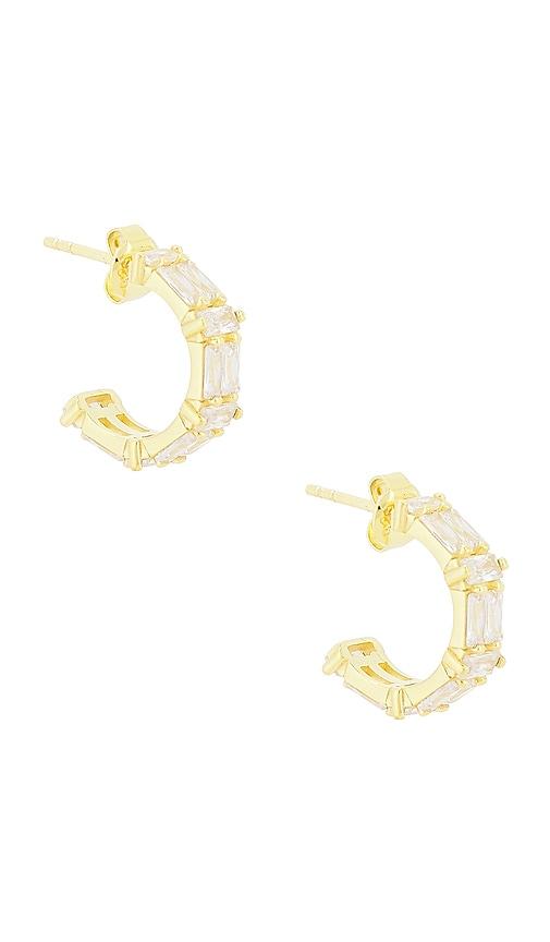 mazin jewels eclat hoops earring in metallic gold.