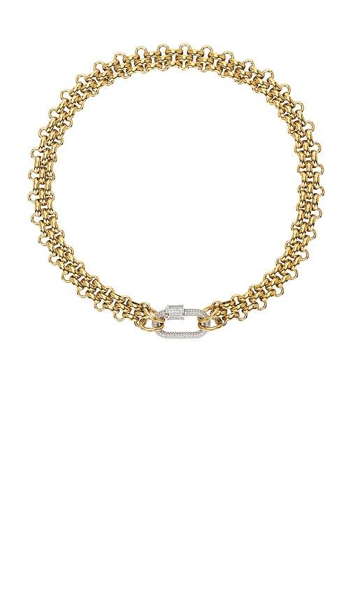 mazin jewels jackie necklace in metallic gold.