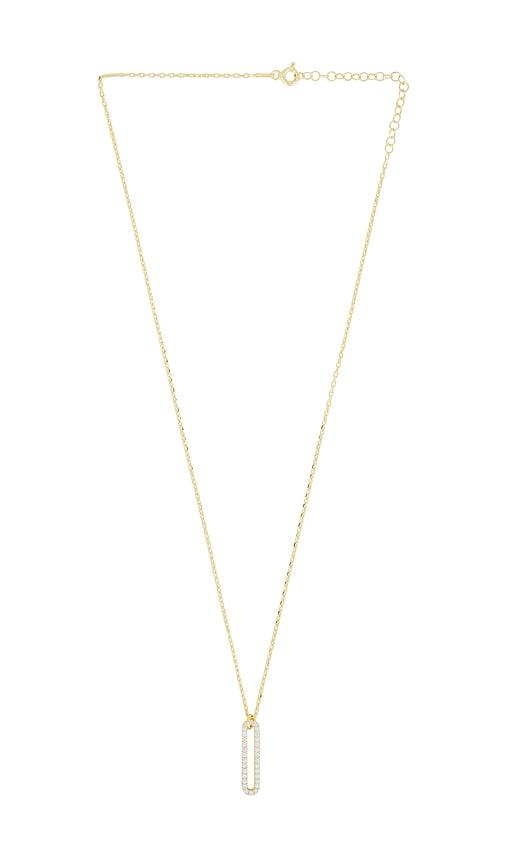 mazin jewels linea necklace in metallic gold.