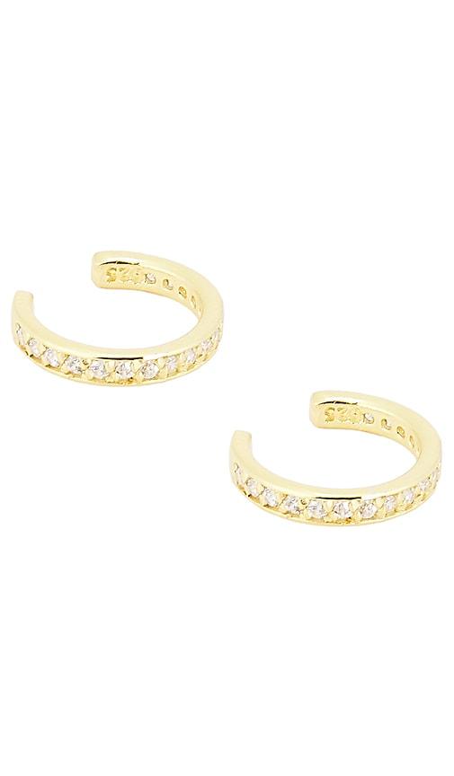 mazin jewels lumen ear cuff earrings in metallic gold.