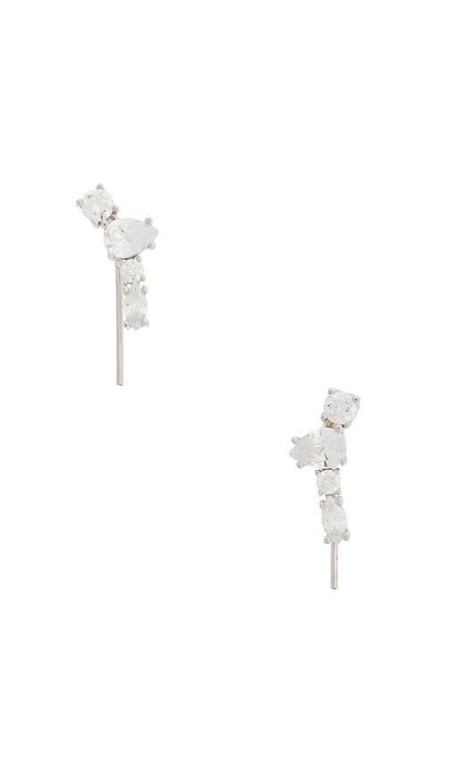 mazin jewels luna earrings in metallic silver.