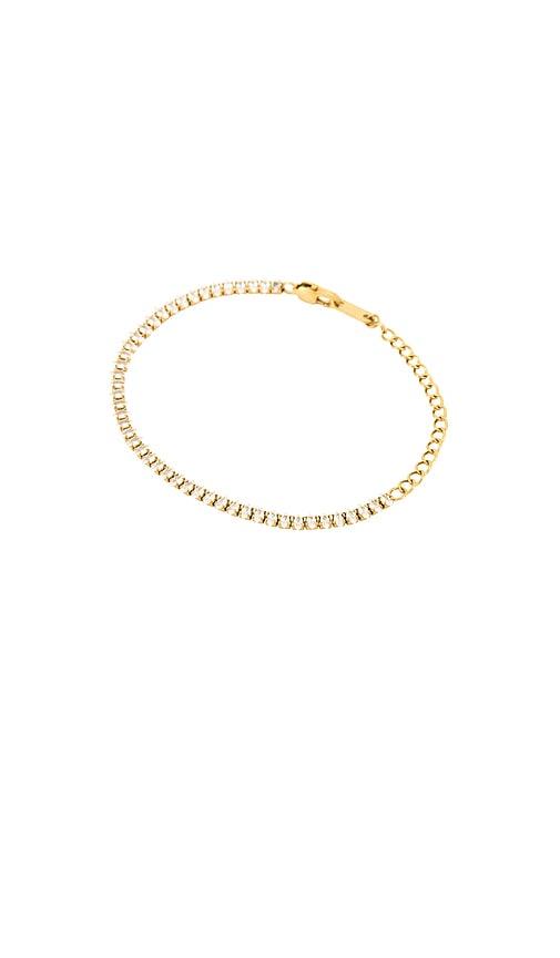 mazin jewels marquis tennis bracelet in metallic gold.