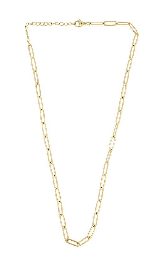 mazin jewels the sydney necklace in metallic gold.