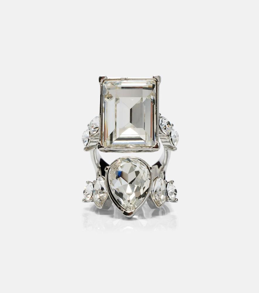 mcqueen cocktail crystal-embellished ring