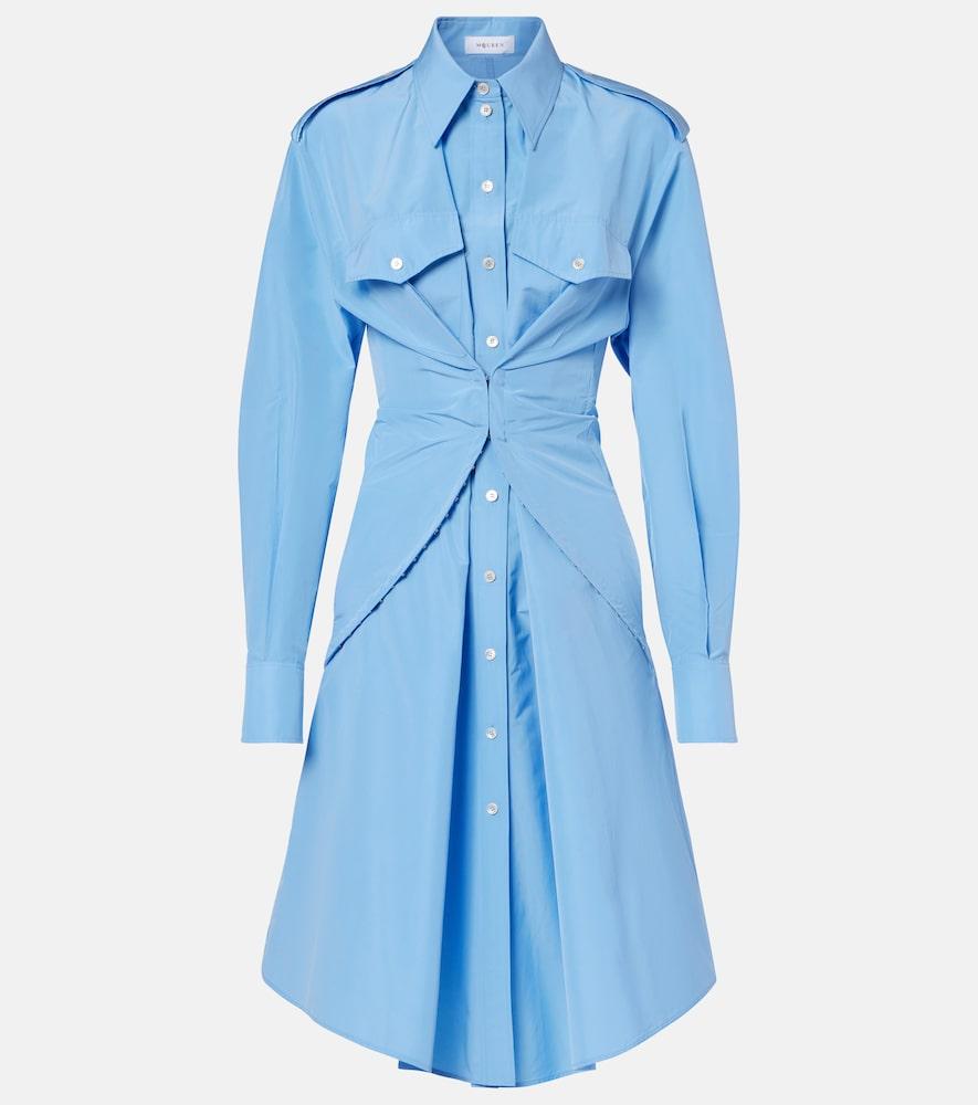 mcqueen cotton-blend taffeta shirt dress