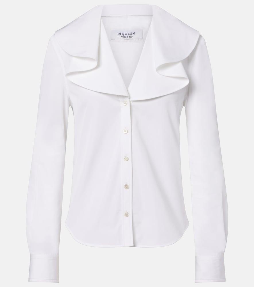 mcqueen draped cotton poplin shirt