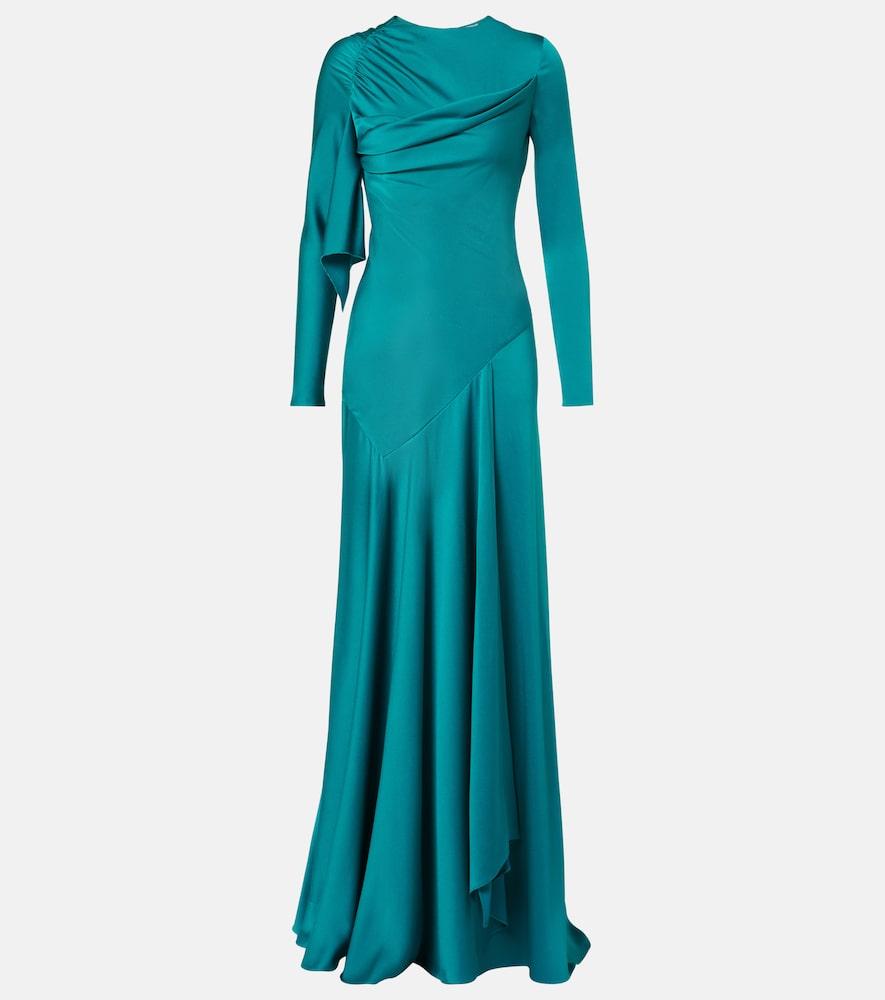 mcqueen draped satin gown