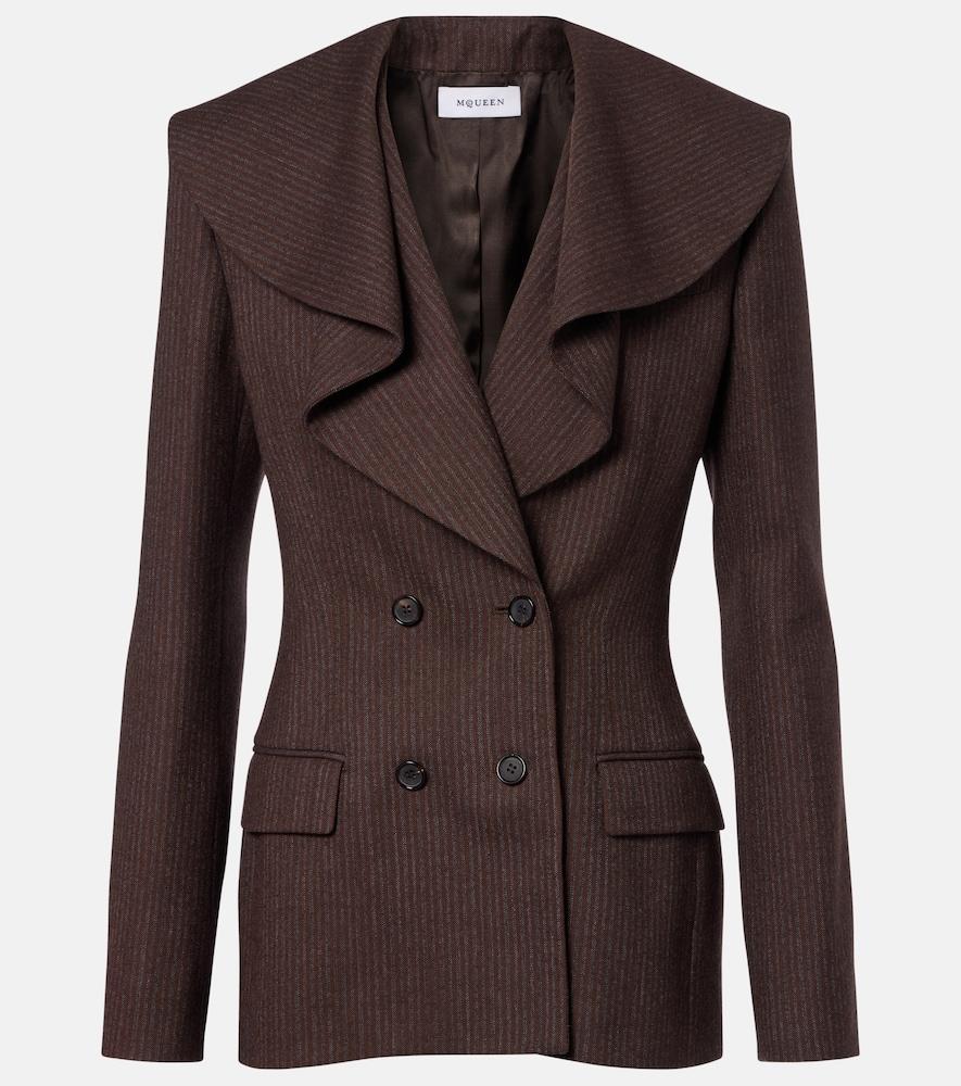 mcqueen draped striped wool blazer