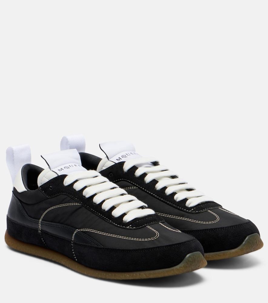 mcqueen ec1 suede-trimmed sneakers