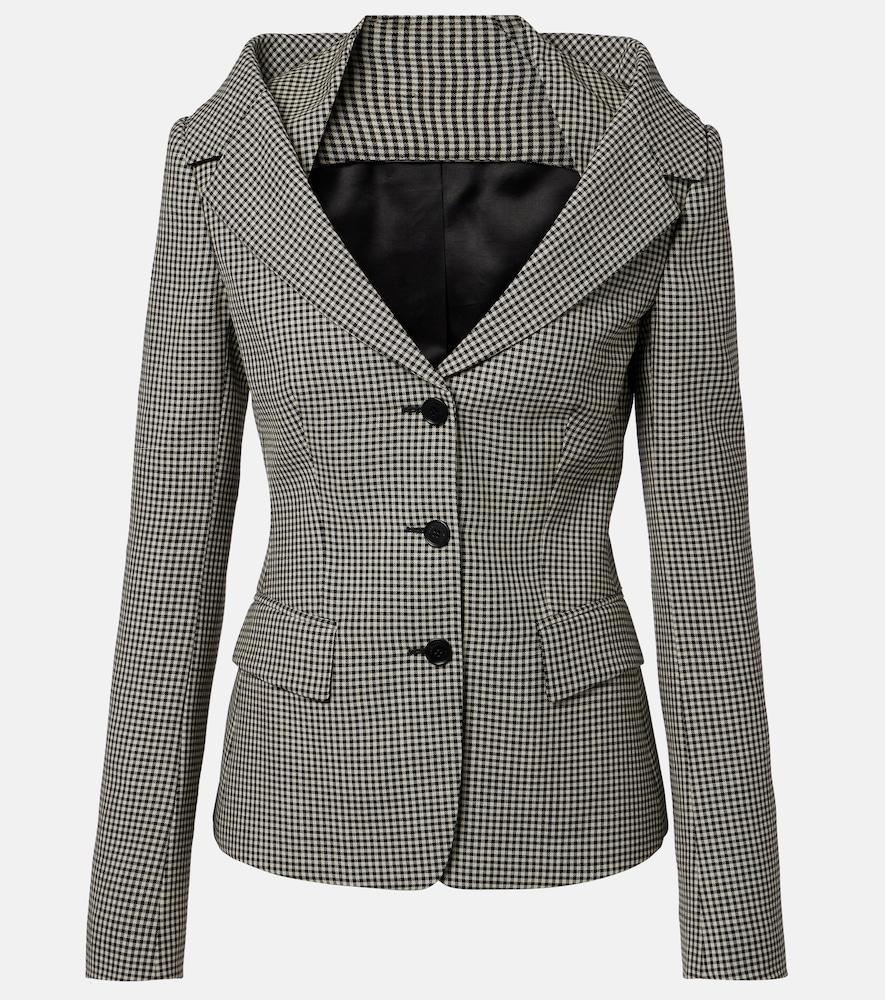 mcqueen gingham layered blazer
