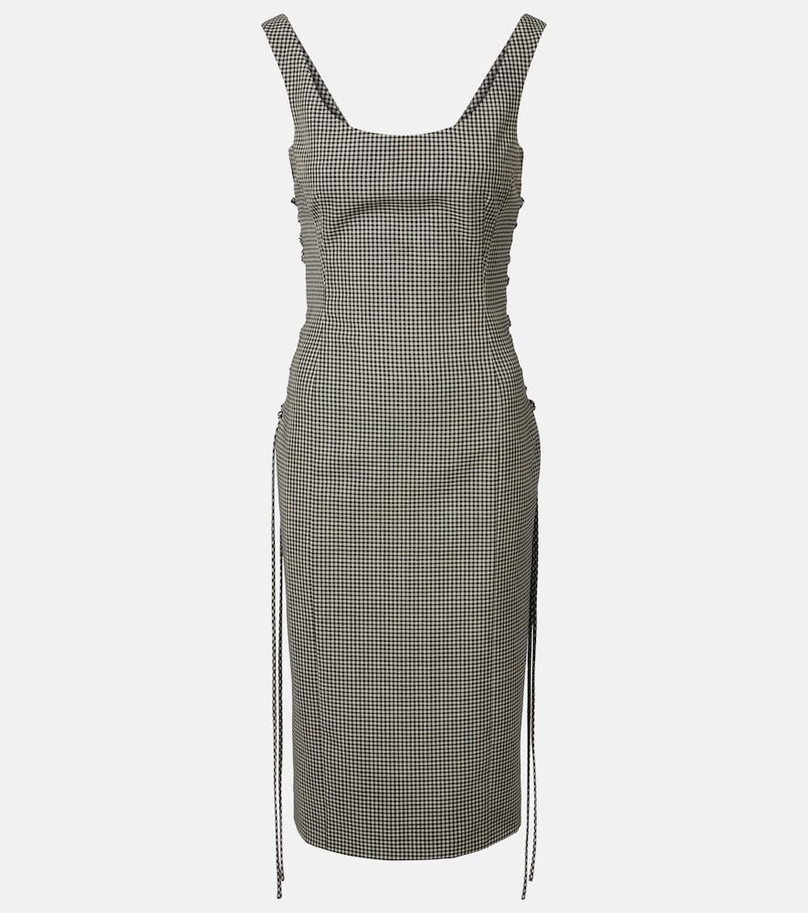mcqueen gingham midi dress